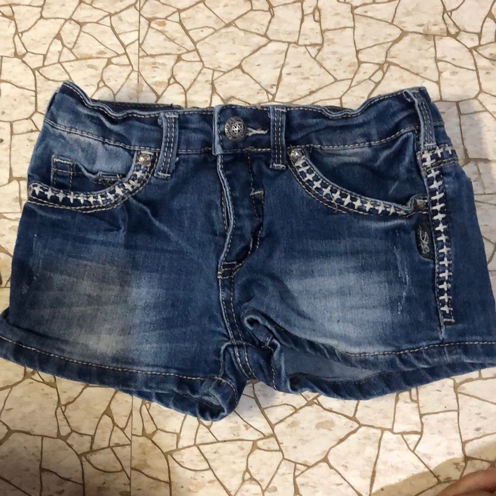 Girls sliver jean shorts